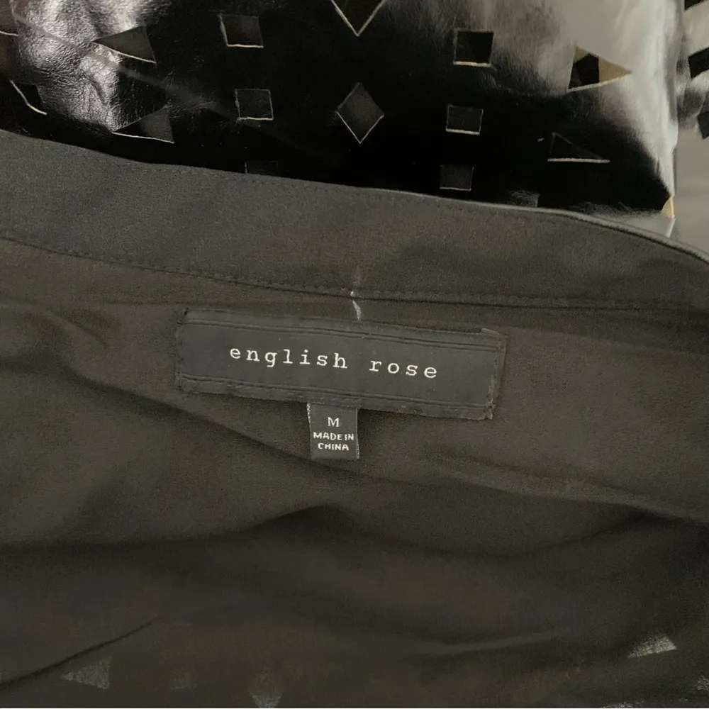 English Rose Cutout Faux Leather Mini Skirt Black - Image 3