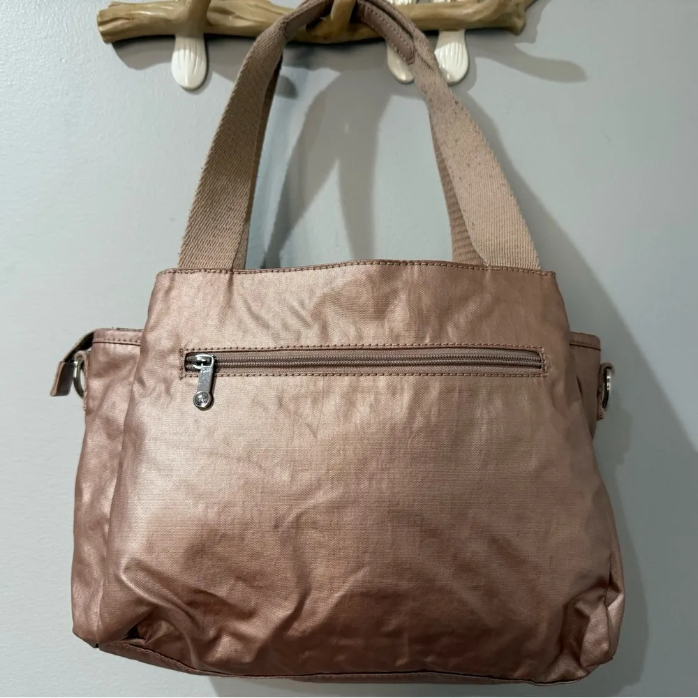 Kipling Elysia Tote Shoulder Bag Pink Metallic Purse Adjustable Strap Not Incl P - Image 9