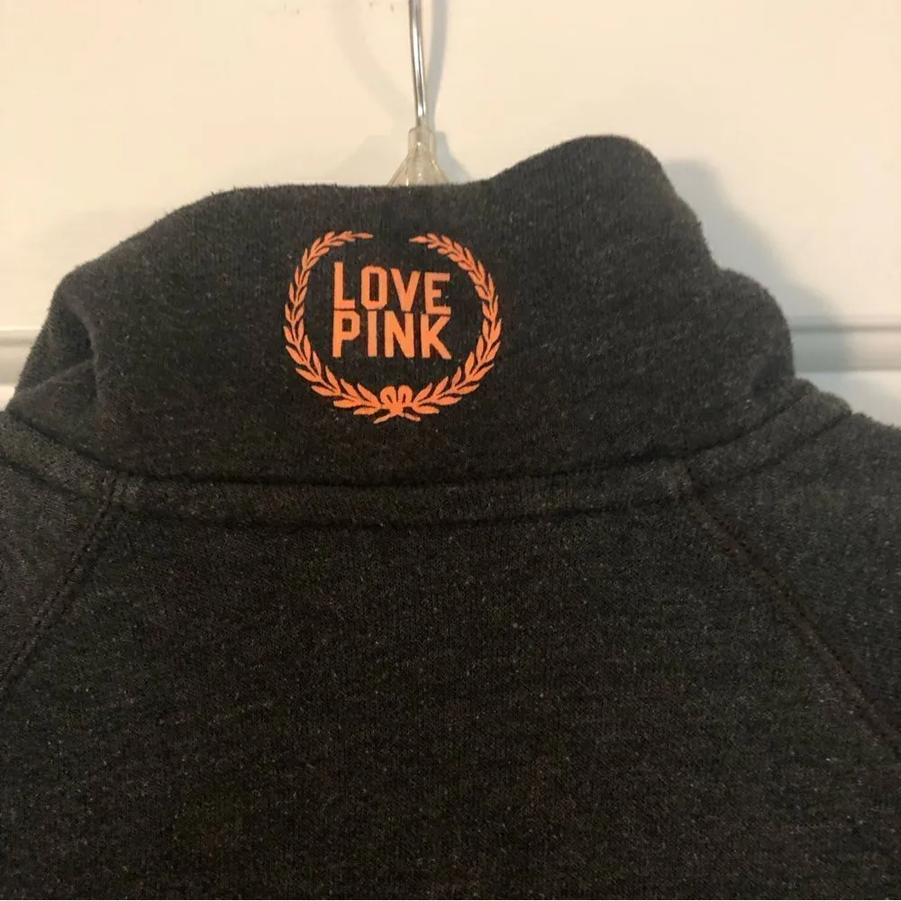 Victoria’s Secret PINK Women’s Orange and Gray Long Sleeve Full Zip Size M - Image 4