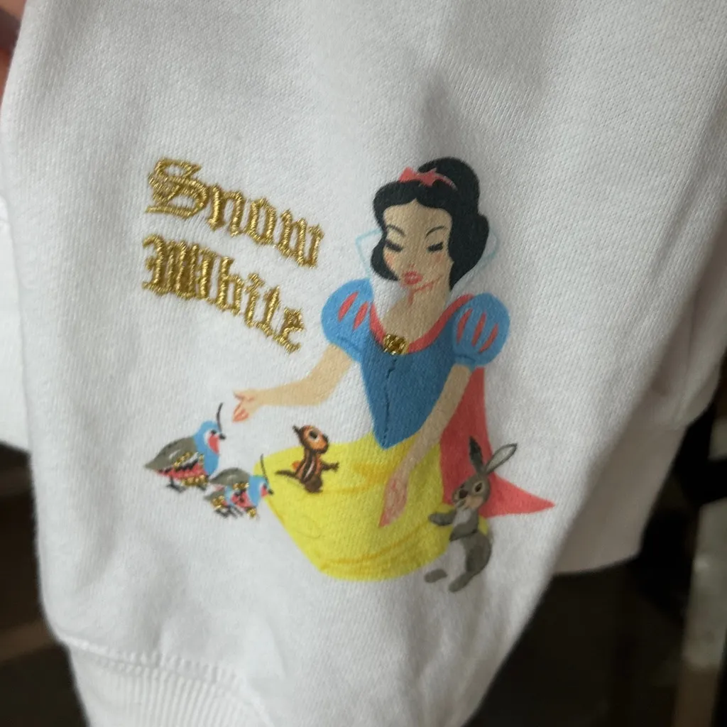 Disney Snow White hoodie embroidered watercolor sweatshirt parks princess Size XL - Image 8