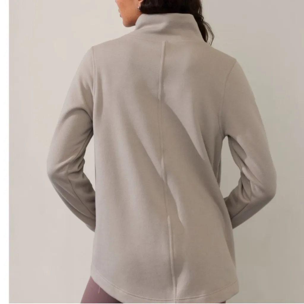 Athleta Pyrite Taupe Cozy Karma Twist Neck  Sweatshirt Size XXS Fleece Lined - Image 5
