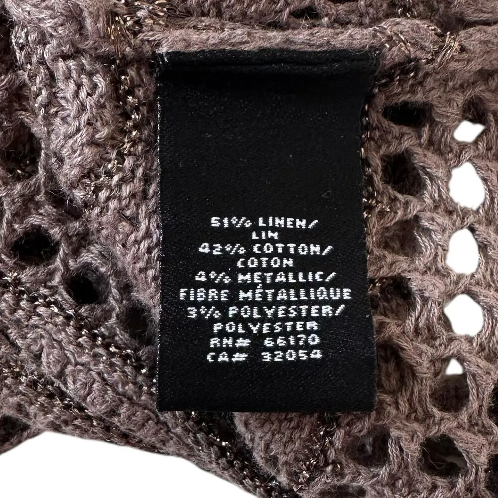 Knitted and Knotted Brown Crochet Sweater Women's Top Size XS | 74 - Image 3