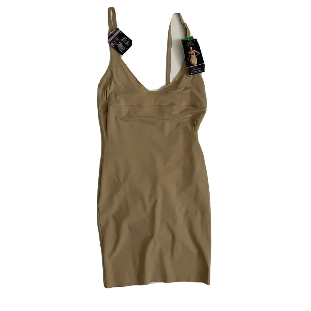 Maidenform Shaper Sculptor Slip Body Suit Built In Panty Firm Control Nude Tan - Image 2