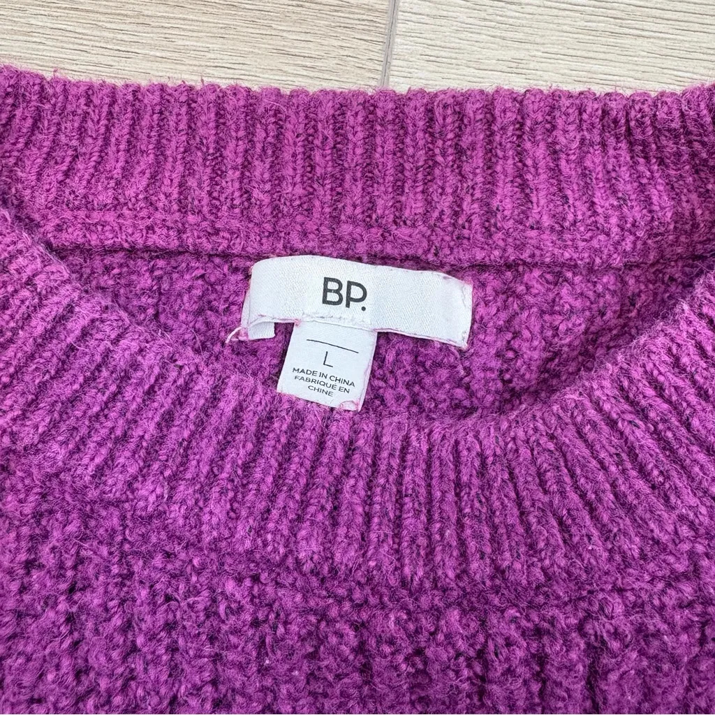 BP Purple Crewneck Pullover Sweater Size Large - Image 5
