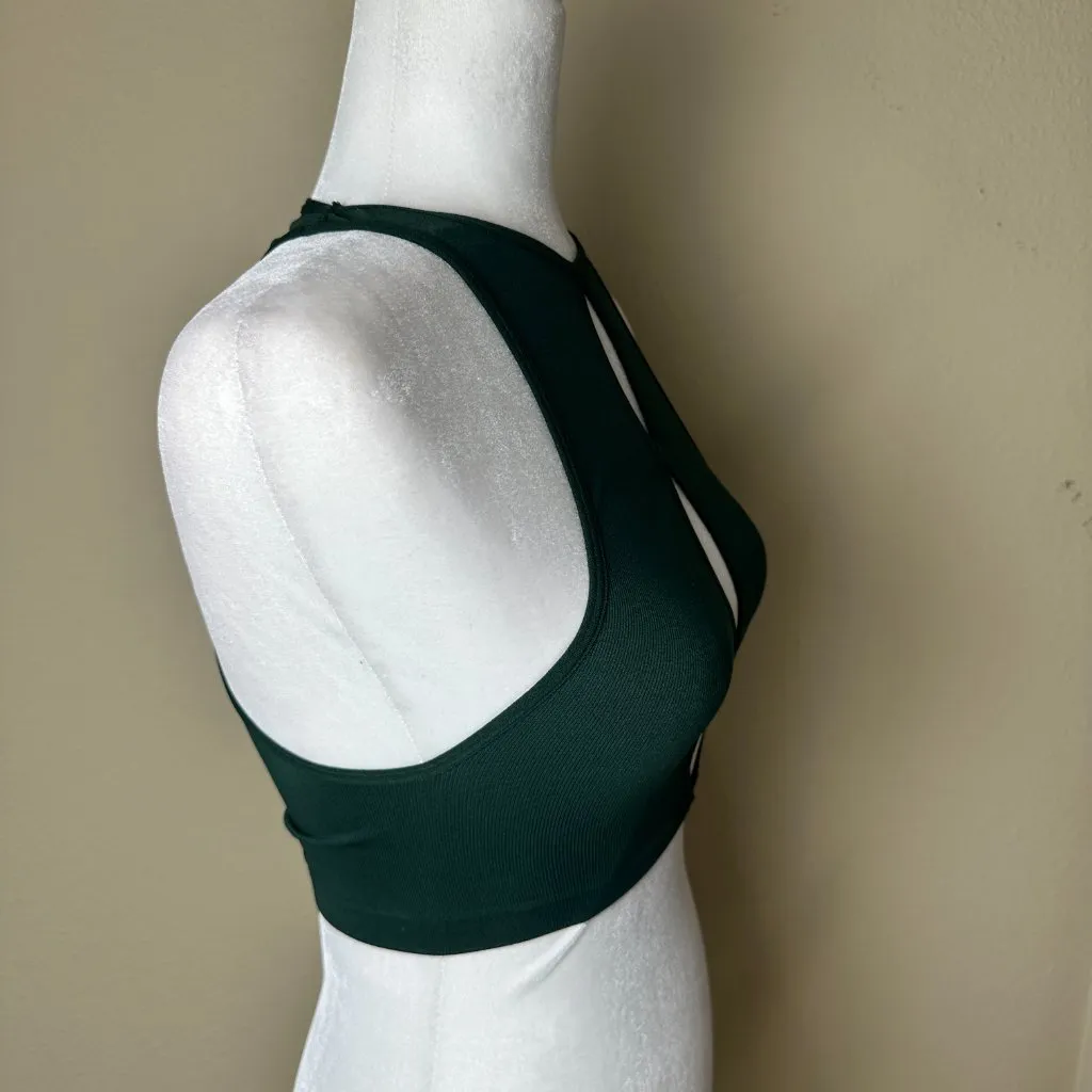 URBAN OUTFITTERS Out From Under RIbbed Cut Out Crop Top Size XS/Small Green - Image 7