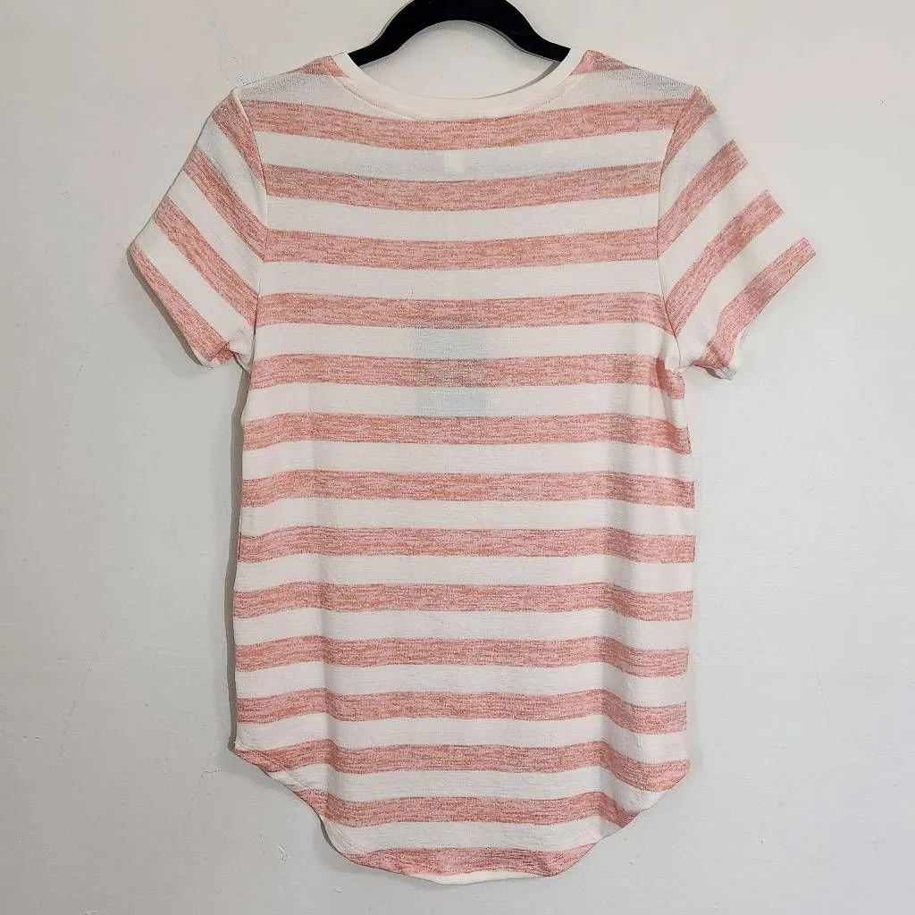 Market & Spruce Pink and White Striped Top NWT Size XS Petite Pink Tee Stripes - Image 4