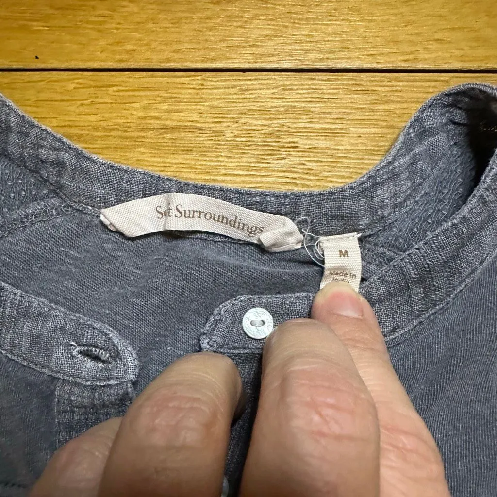 Soft Surroundings gray Henley m - Image 6