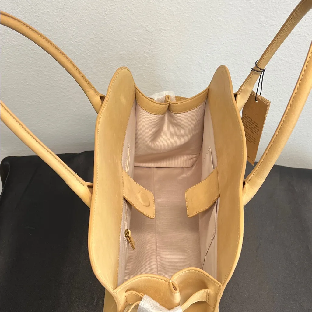 Margot New York | Camel Leather Satchel & “Patty” Envelope Wallet Tan - Image 4