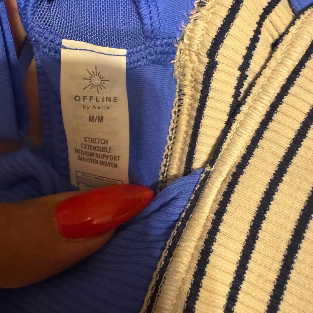 Offline by aerie Blue Striped Women's sports bra - Image 5