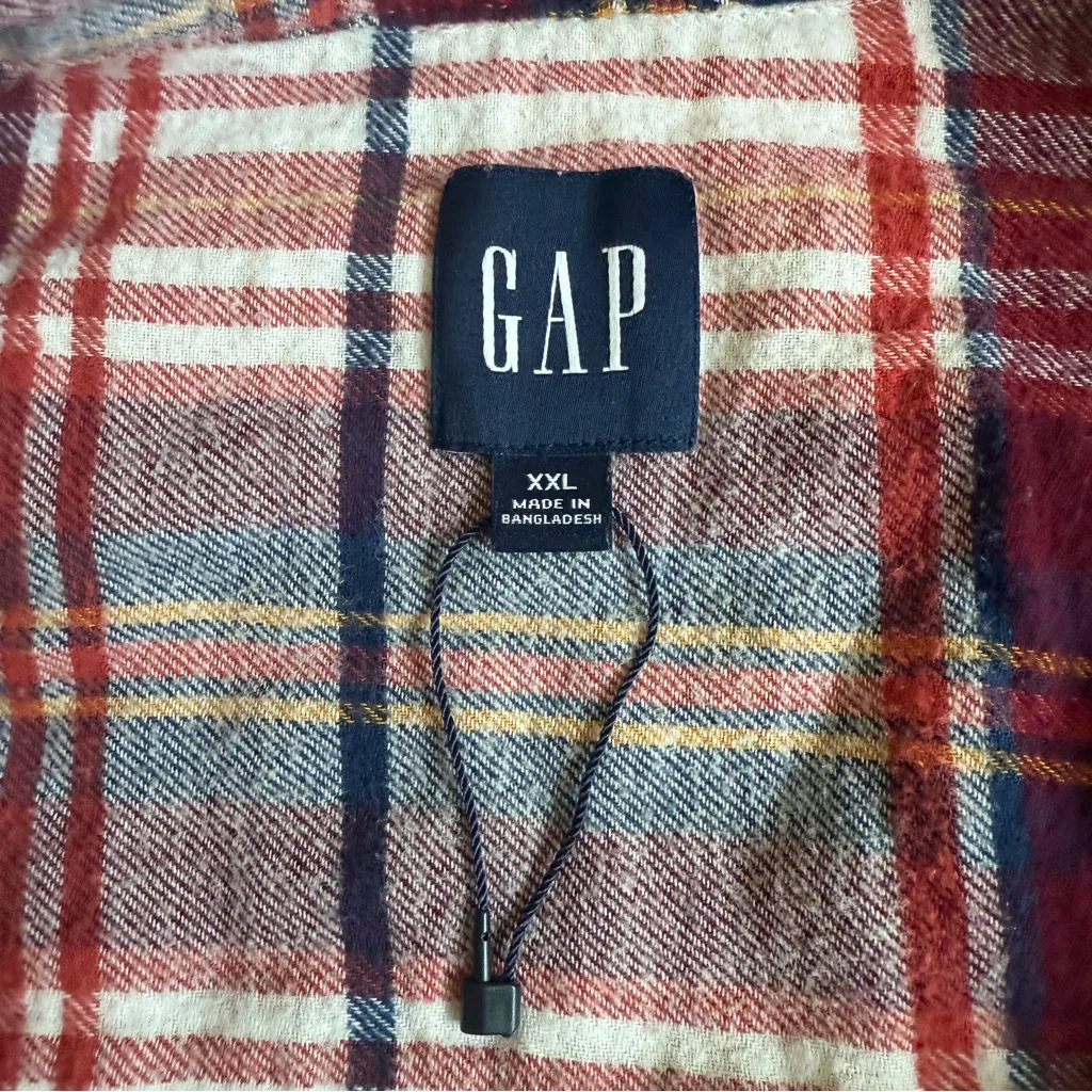 GAP Brianna Boyfriend Flannel Plaid Button Shirt Size XXL NWOT - Image 4