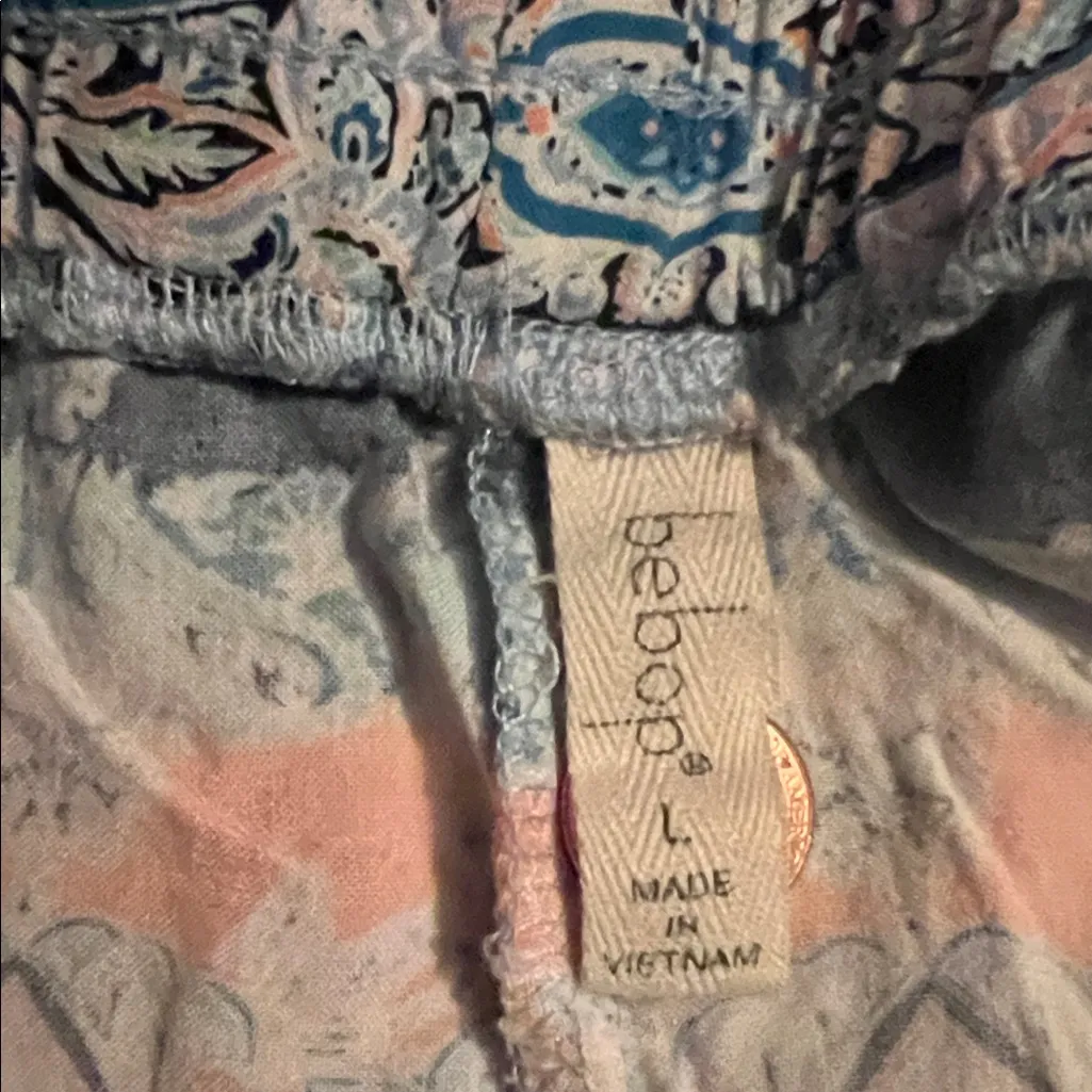 BeBop Blue and Orange Patterned Wide-Leg Pants - Image 3