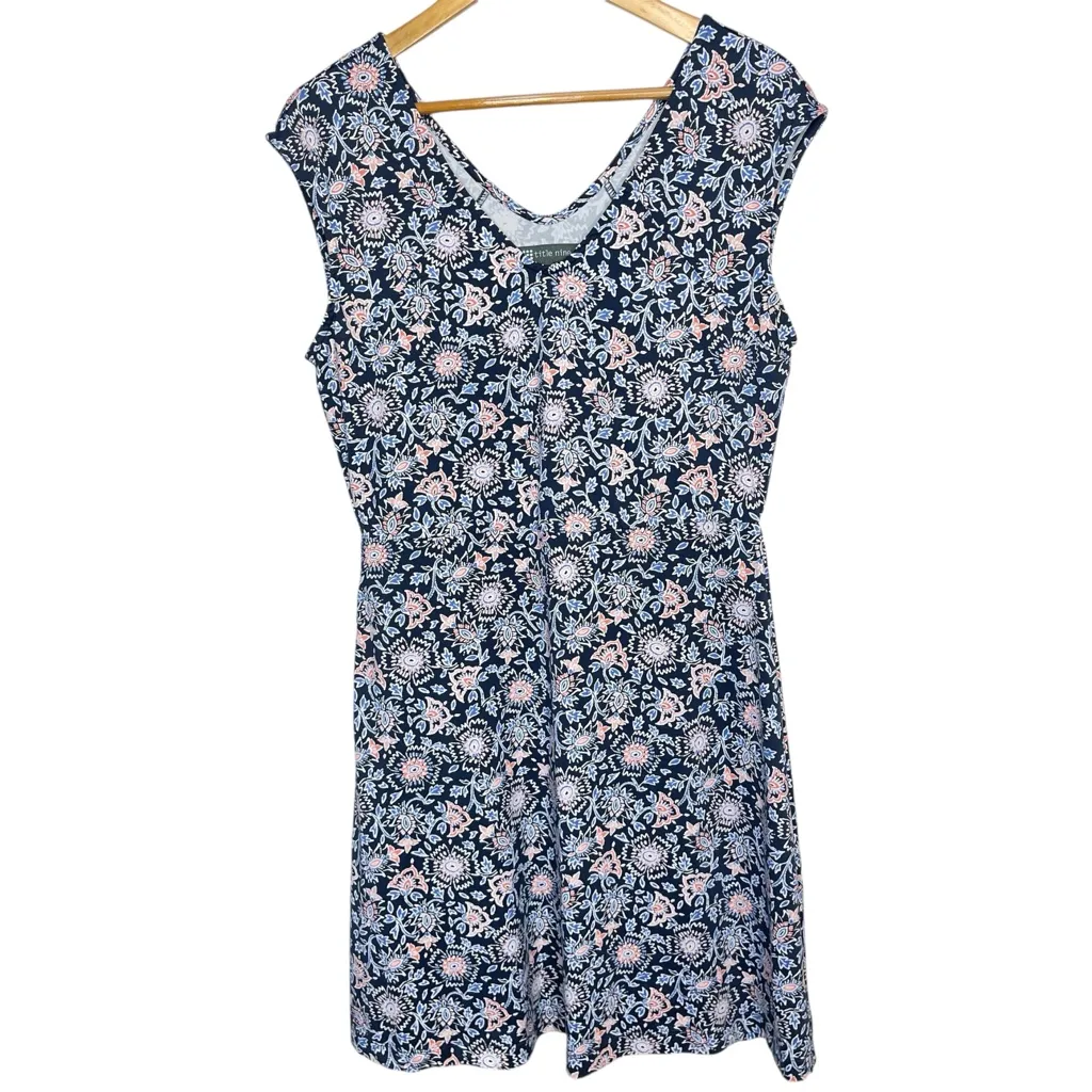 Title Nine Double Dare Short Sleeve Stretch Knit Dress Tabriz Print size M - Image 8