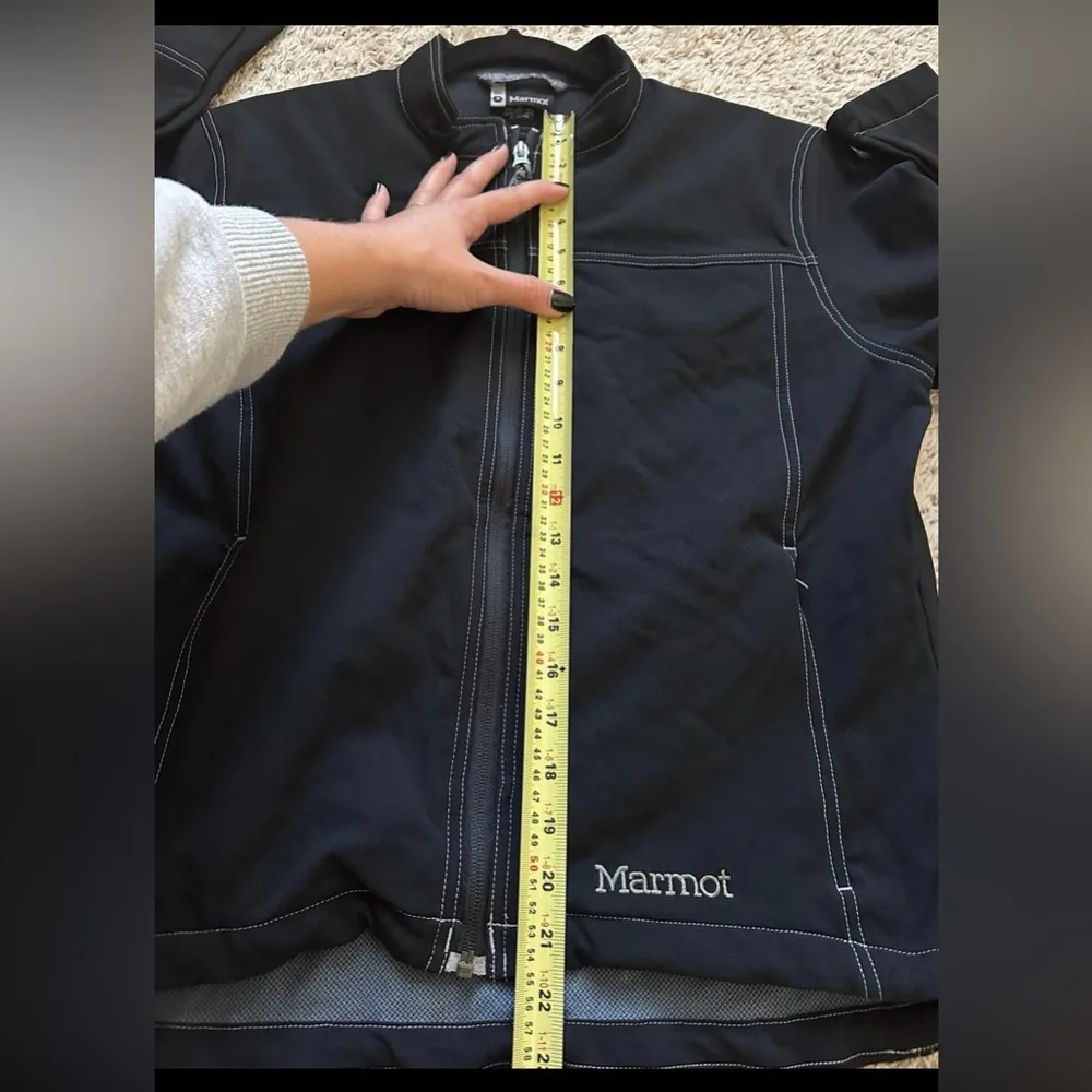 MARMOT women's Jacket Black Nylon Blend Short Light Jacket Size Large Biker - Image 5