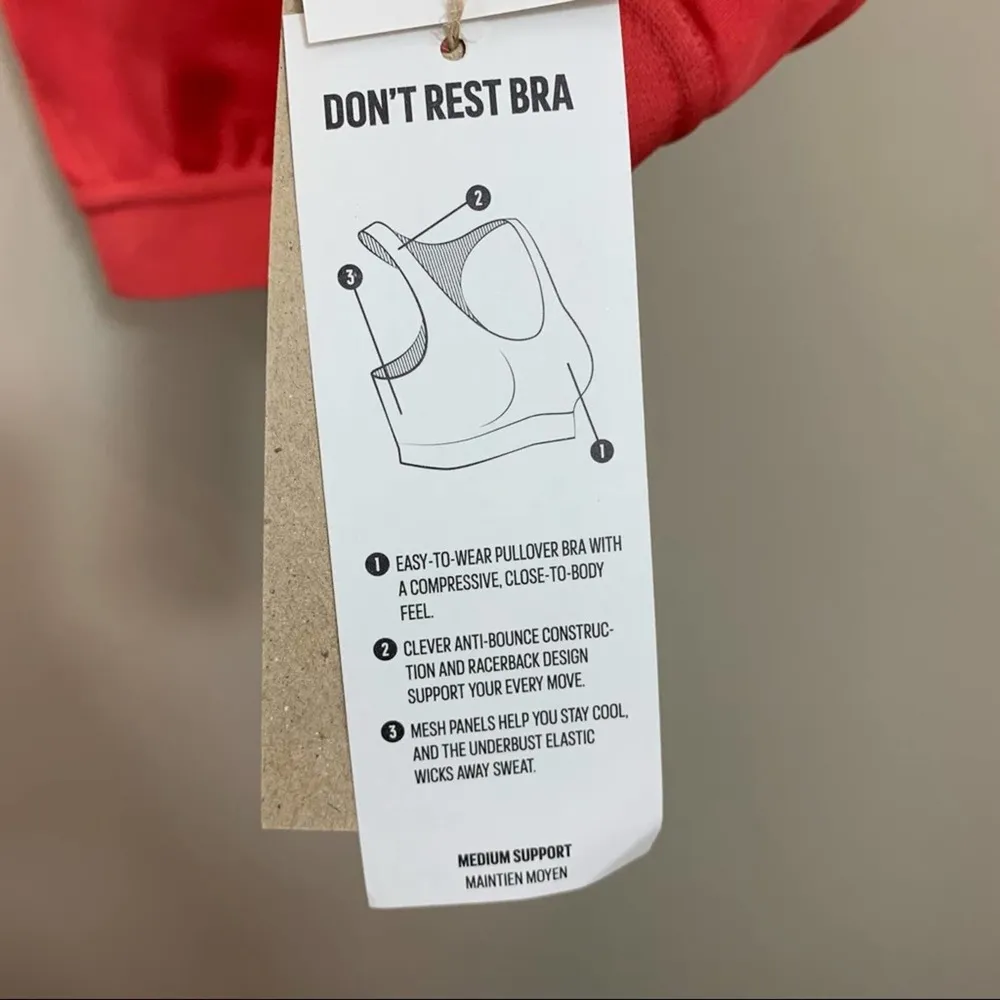 Adidas Red/White Jogger Bra Mesh Back - Image 3