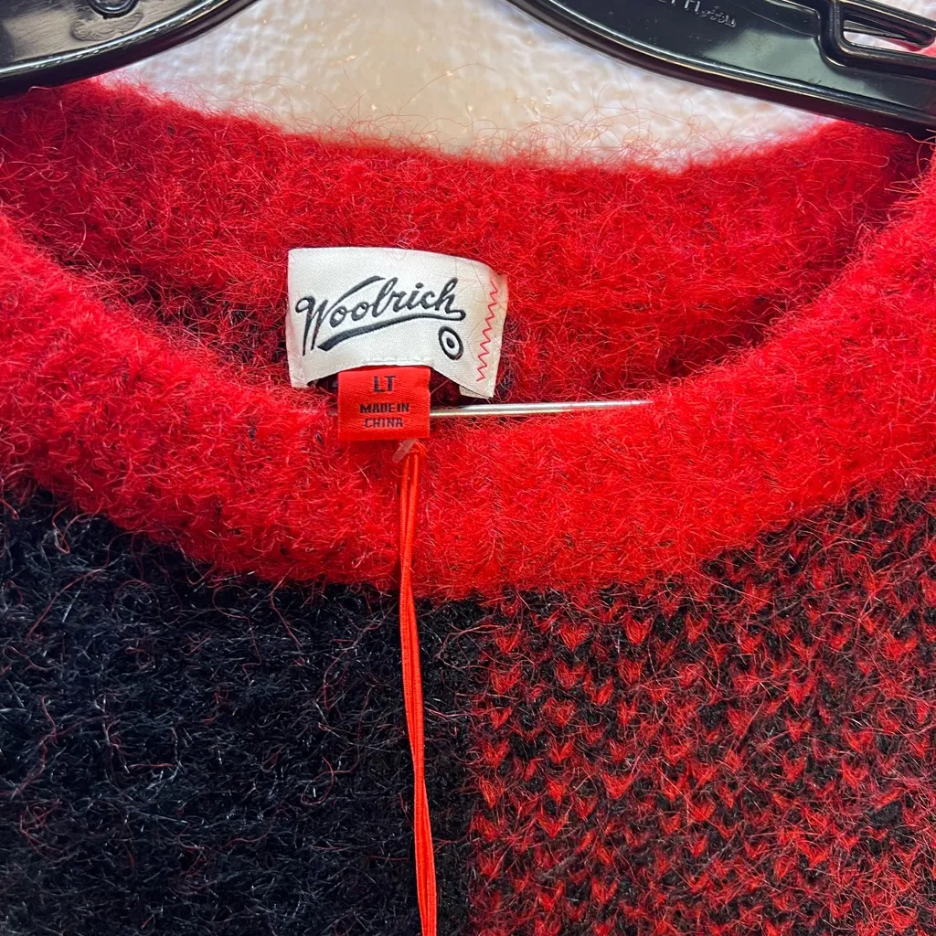 Woolrich Red and Black Checkered Sweater - Image 3