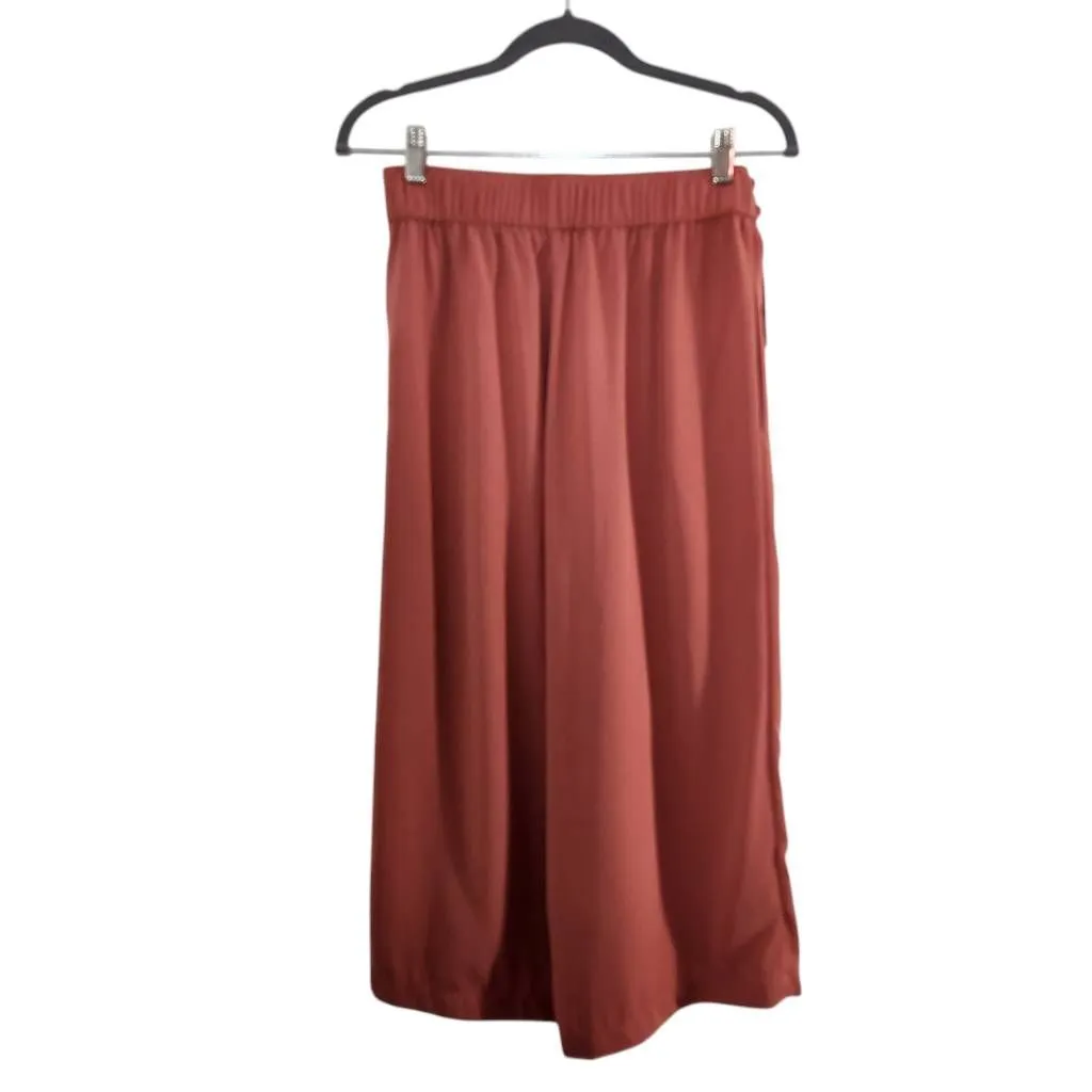 Octavia Terra Cotta Wide Leg Capri Pants Size Small Flowy Pull - Image 4