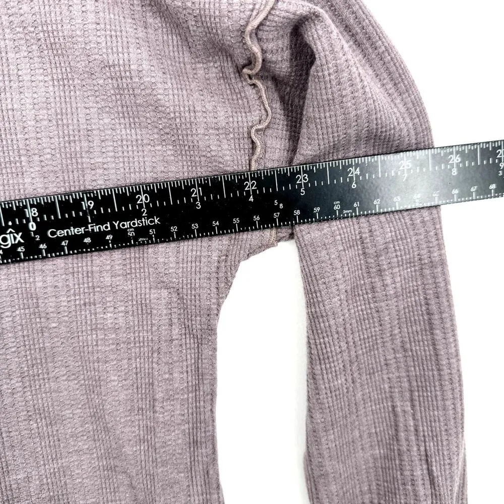 PROJECT SOCIAL T Sweater Women Size Medium Wide Neck Waffle Knit Curved Hem - Image 7