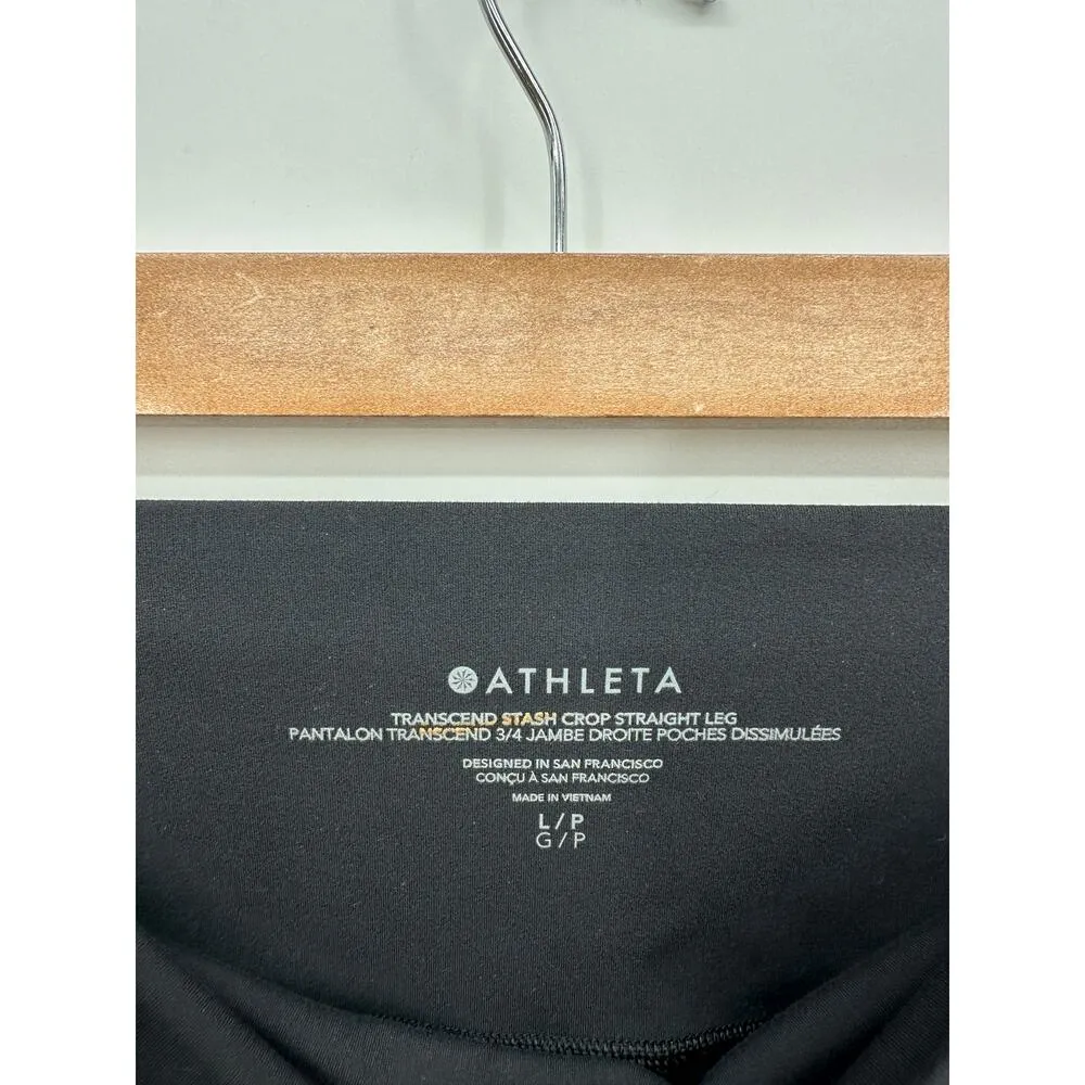 Athleta Womens Transcend Stash Crop Straight Leg Leggings Size LP Black - Image 8