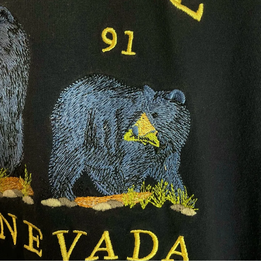Yosemite 1991 Shirt One Size SHEIN Navy Blue Bears Sierra Nevada‎ Tourist Top - Image 12