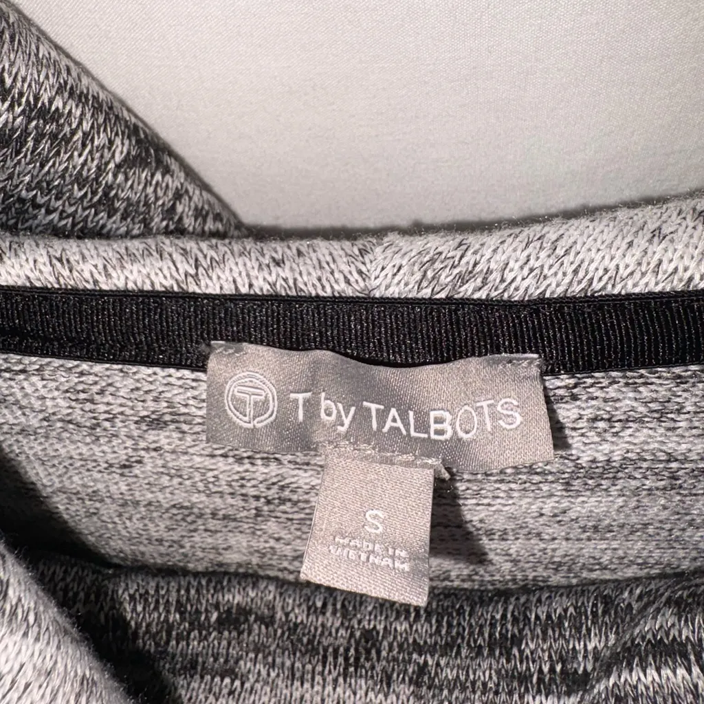 Talbots Heather Grey Striped Cowl Neck Sweater Size Small - Image 3
