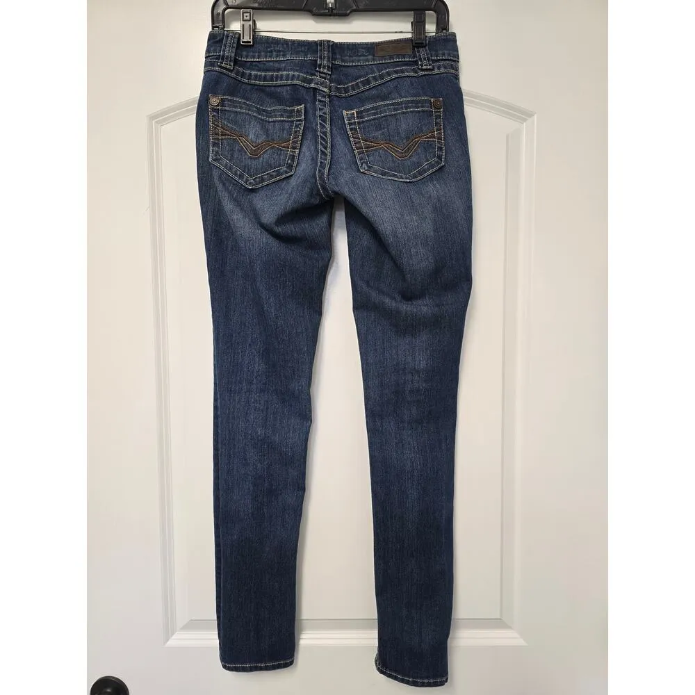 Harley Davidson Women’s Skinny Blue Jeans Size 4 Embroidered Pockets - Image 7