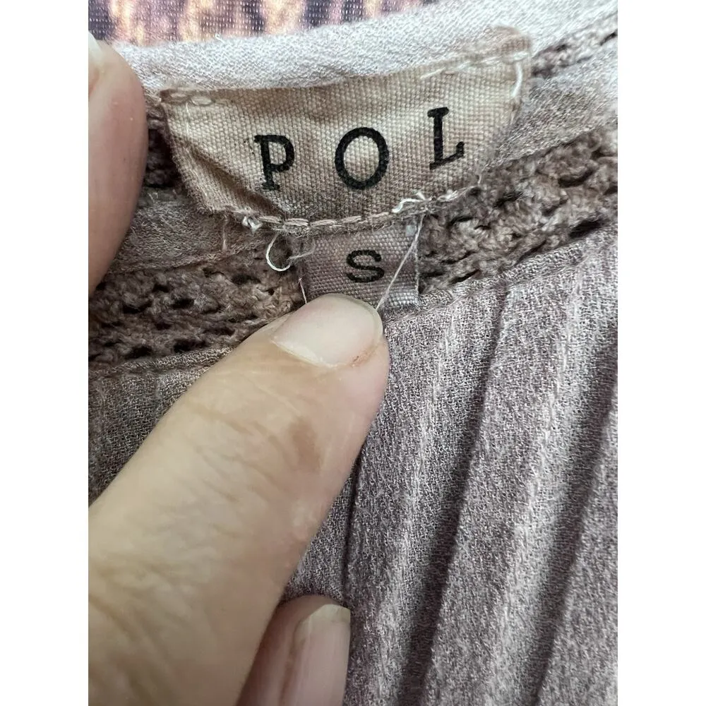 Anthropologie POL Sz S Tunic Top Boat Neck Embroidery Tassels Flounce Hem Boho - Image 7