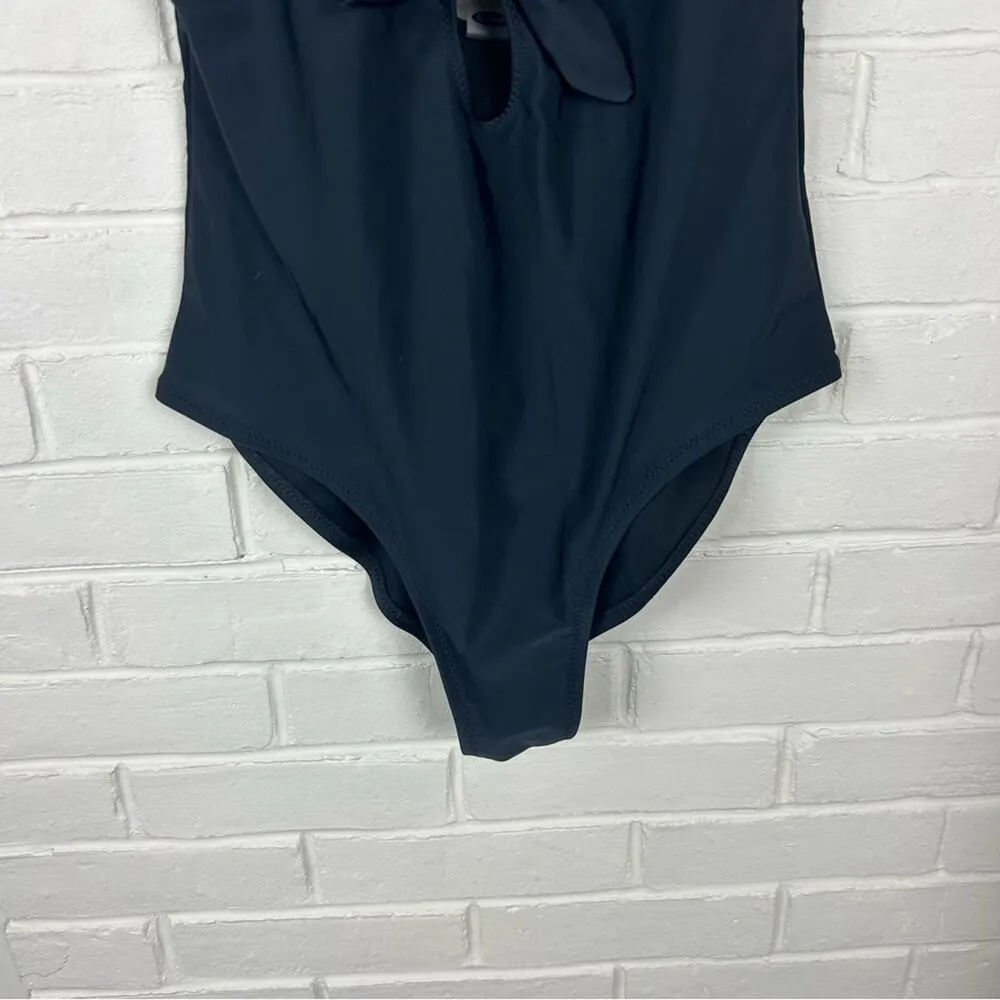 Old Navy Tie Front Cut Out Black One Piece Swimsuit Size M - Image 4