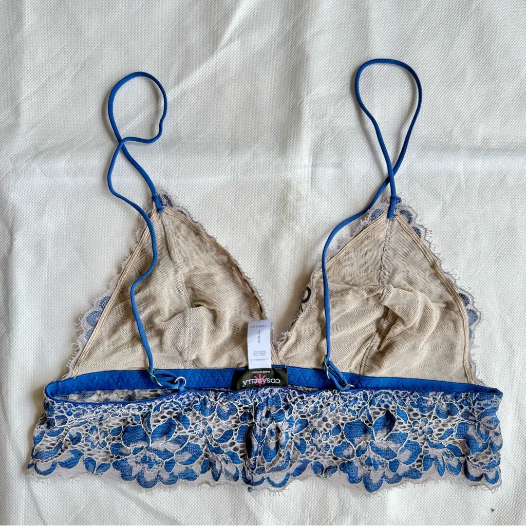 Cosabella Pret a Porter Triangle Bralette, Navy Blue/Canvas, Sz S, EUC - Image 5