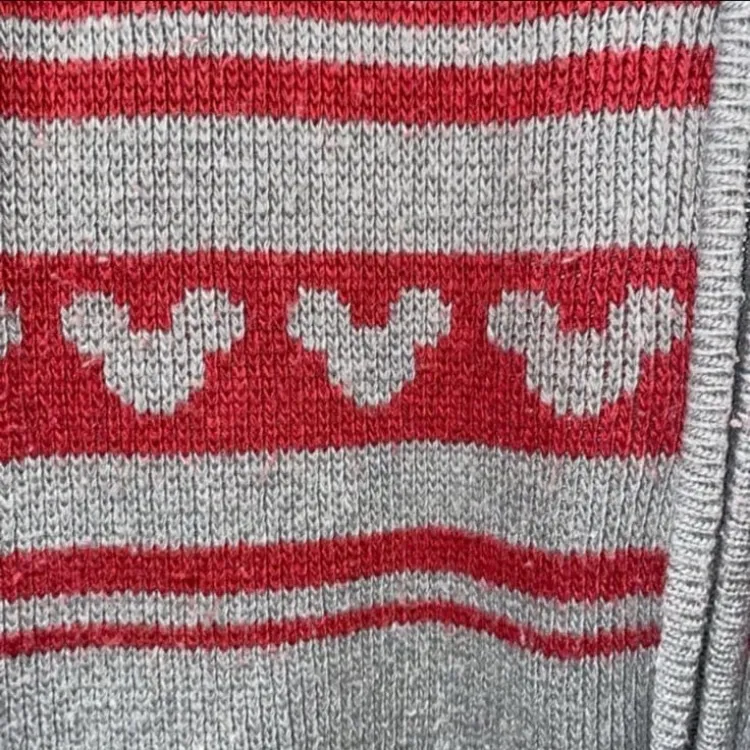 Disney parks red and grey Mickey Mouse Christmas cardigan spirit jersey jacket - Image 3