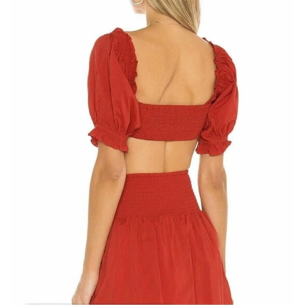 WEWOREWHAT COCO SOLID OBE RUBY RED TOP WOMENS SEXY CROPPED XS - Image 4