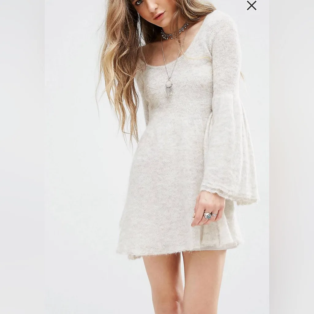 Free people y2k babydoll sweater dress size medium - Image 5