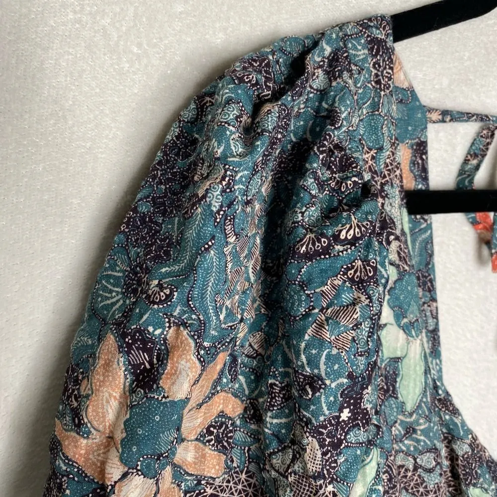 Ulla Johnson Kemala Floral Poplin Midi Dress Malachite Prairie Size 6 Blue Green - Image 7