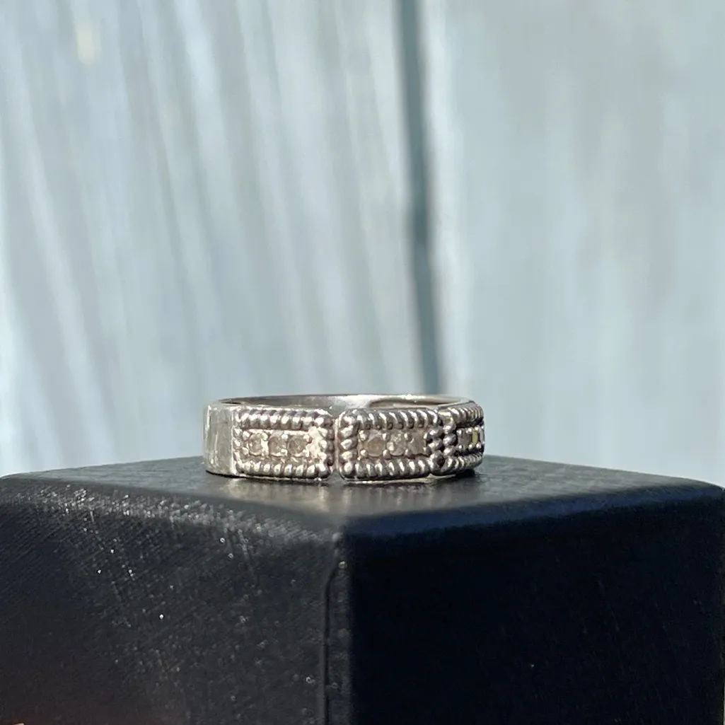 Vintage 925 Silver ring band size 7 signed by designer SJ - Image 11