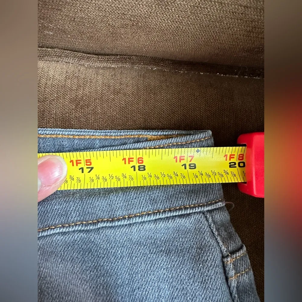 Eileen Fisher Gray Skinny Tapered Mid Rise Jeans SZ 16 Like New - Image 11