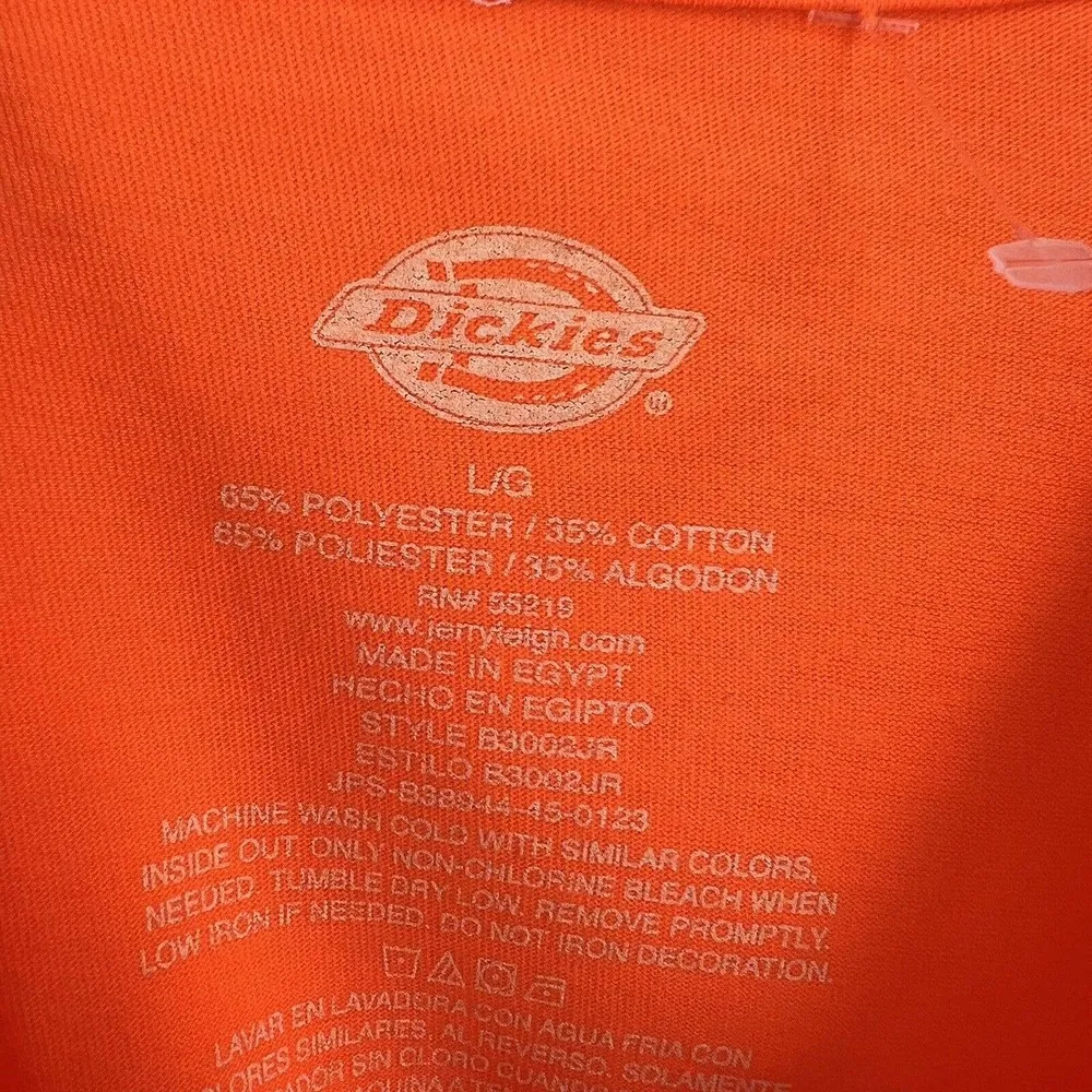 Dickies Orange Logo Tee Womens Large New - Image 3