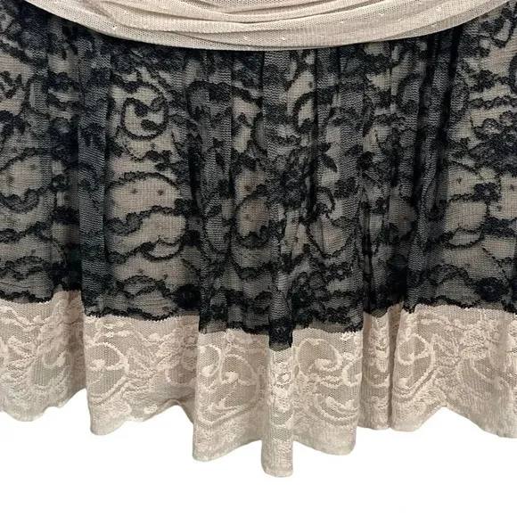 Maggy London Lace‎ Layer Ruffle Dress Sleeveless Black Ivory Women Size 4 - Image 5