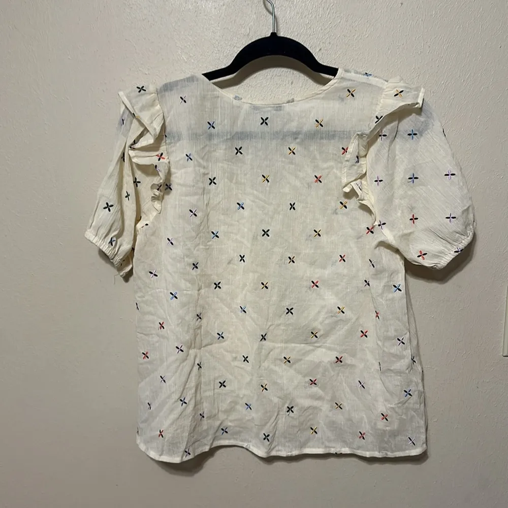 Madewell Gazebo Embroidered‎ Top Size Small - Image 7