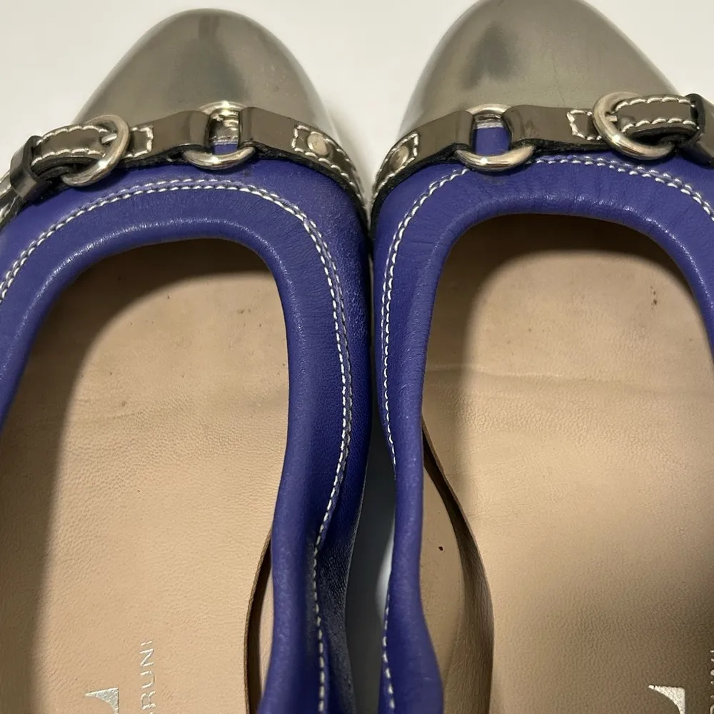 Attilio Giusti Leombruni Ballet Flats Purple Silver Size 8 - Image 9
