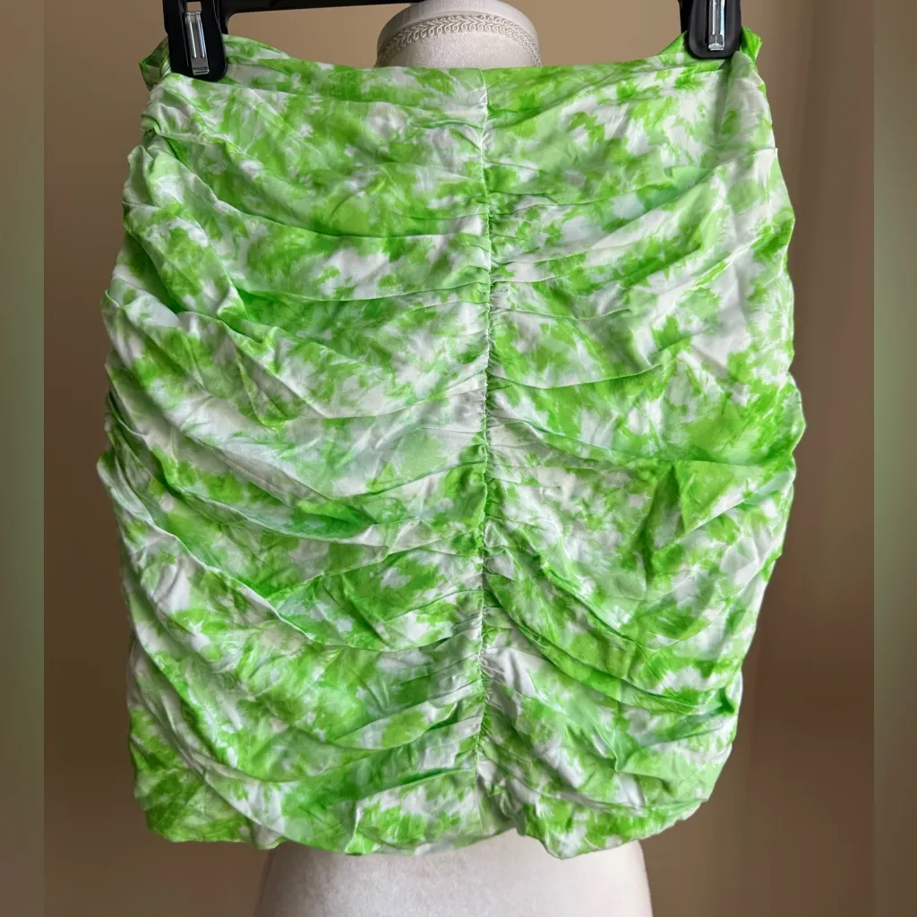For Love And Lemons Devon Green Tie Dye Twisted Mini Skirt Size Small NWT - Image 8