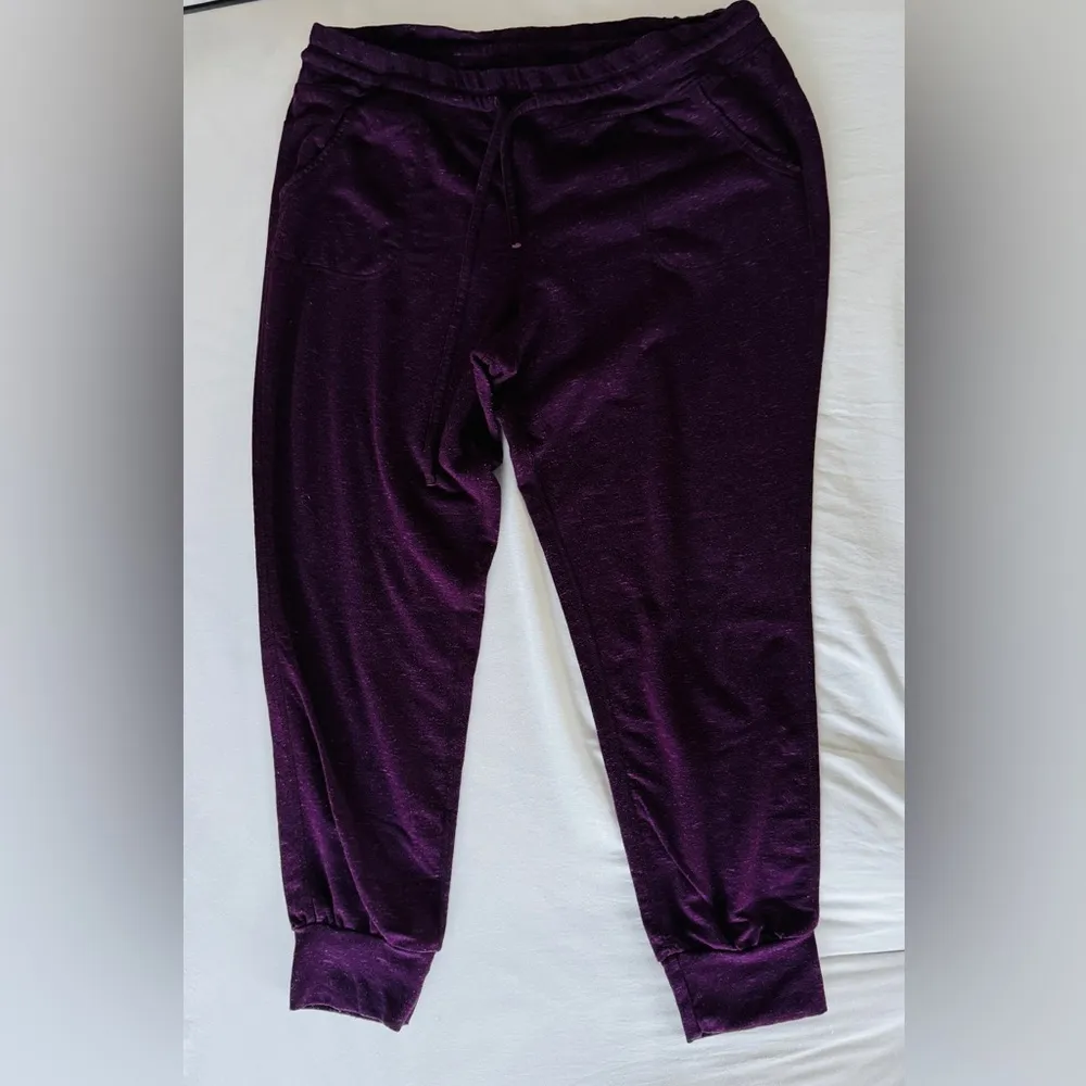 32 Degrees Heat Lounge Set Purple Fleece Joggers XL & Long Sleeve Top L Cozy - Image 6
