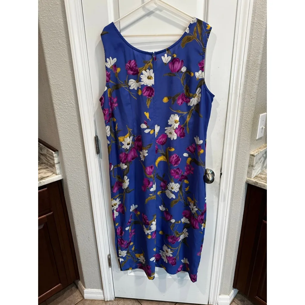 Women's Studio C Blue Floral Sleeveless Dress Plus 2X - Image 2