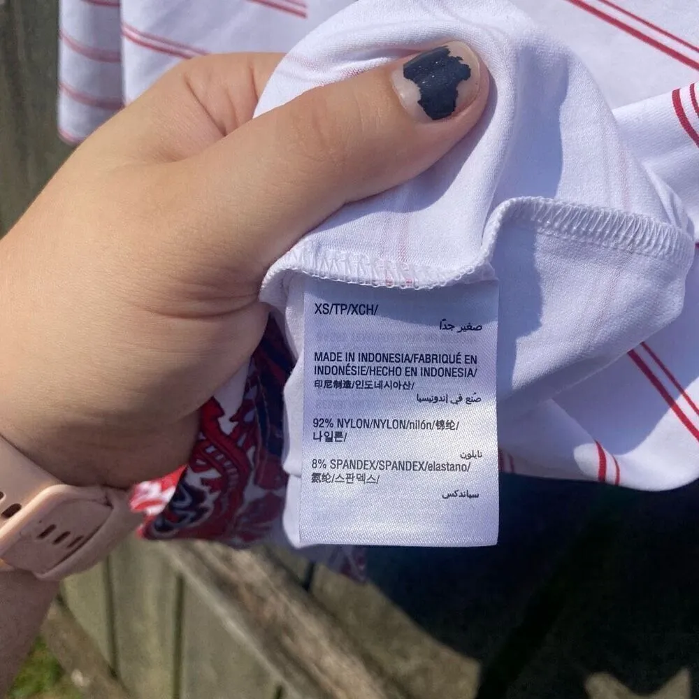 Charter Club Nylon Striped Paisley‎ Boatneck Top | XS - Image 4