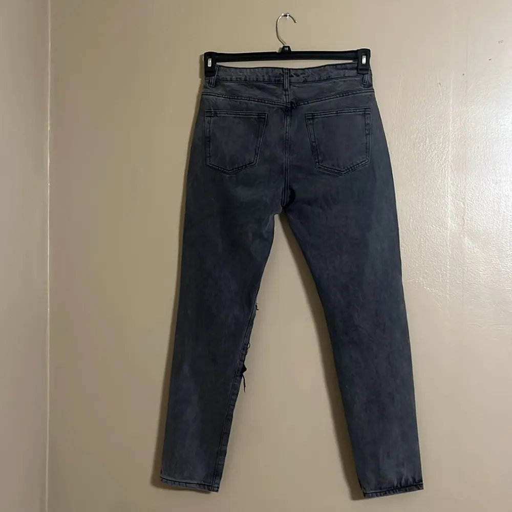 Adika Jeans Sz L Davis Denim Distressed High Rise Black Wash Pockets 100% Cotton - Image 3