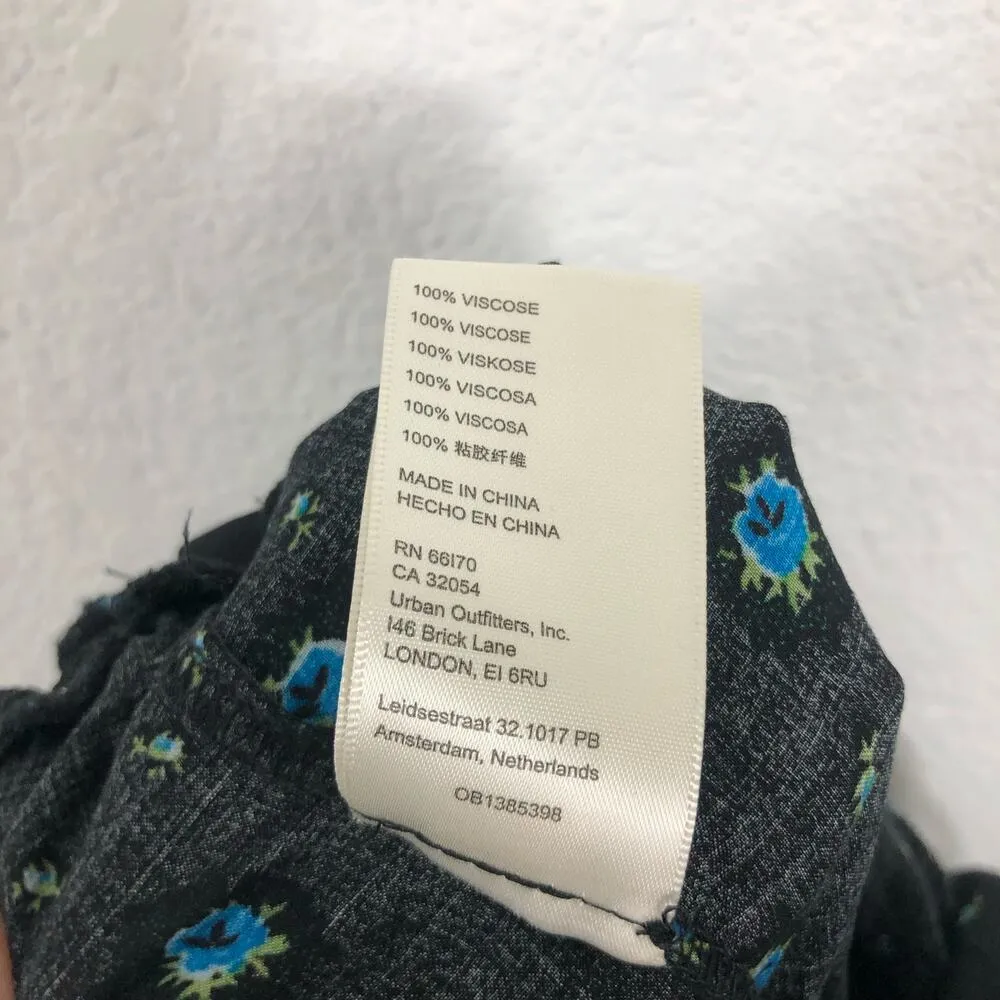 Free People Eloise Jumpsuit Size XS Black Floral Motif One Piece Wide Leg - Image 6