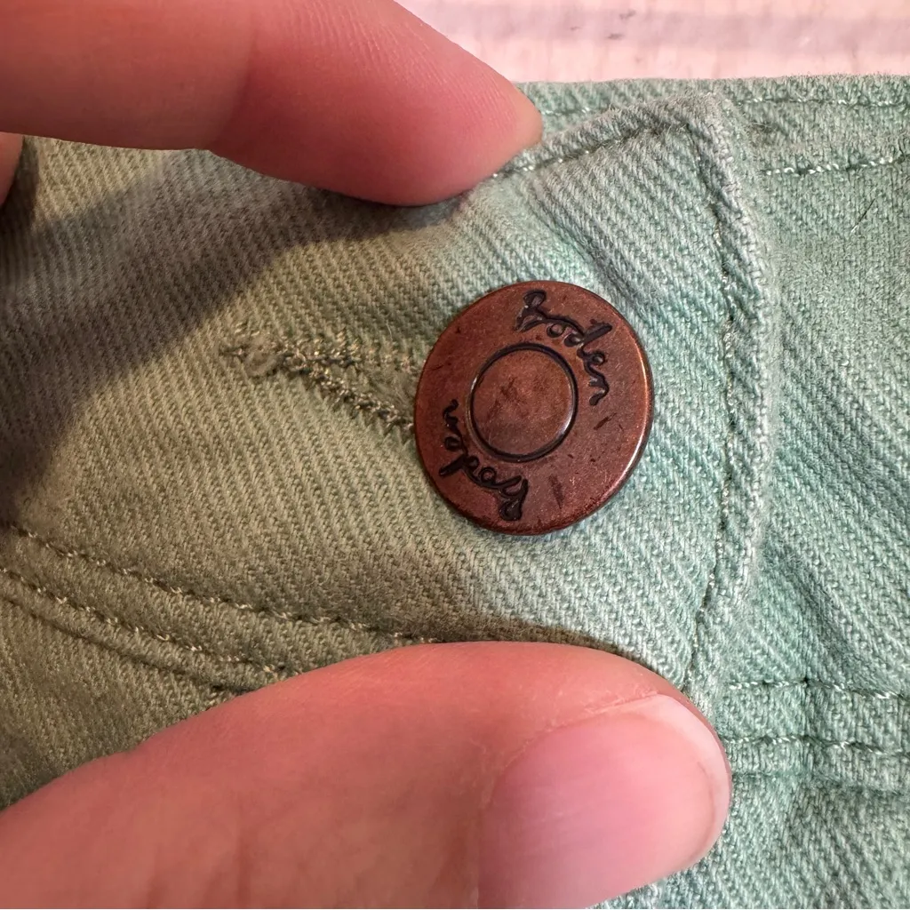 Boden Green Denim Mini Skirt Womens 14 Casual Fall Preppy A Line Classic - Image 8