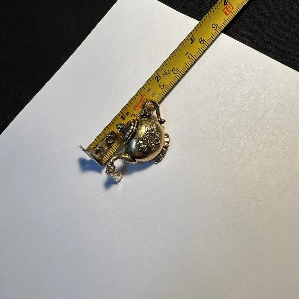 Signed Avon Teapot Brooch Tack Pin Gold Tone - Image 5