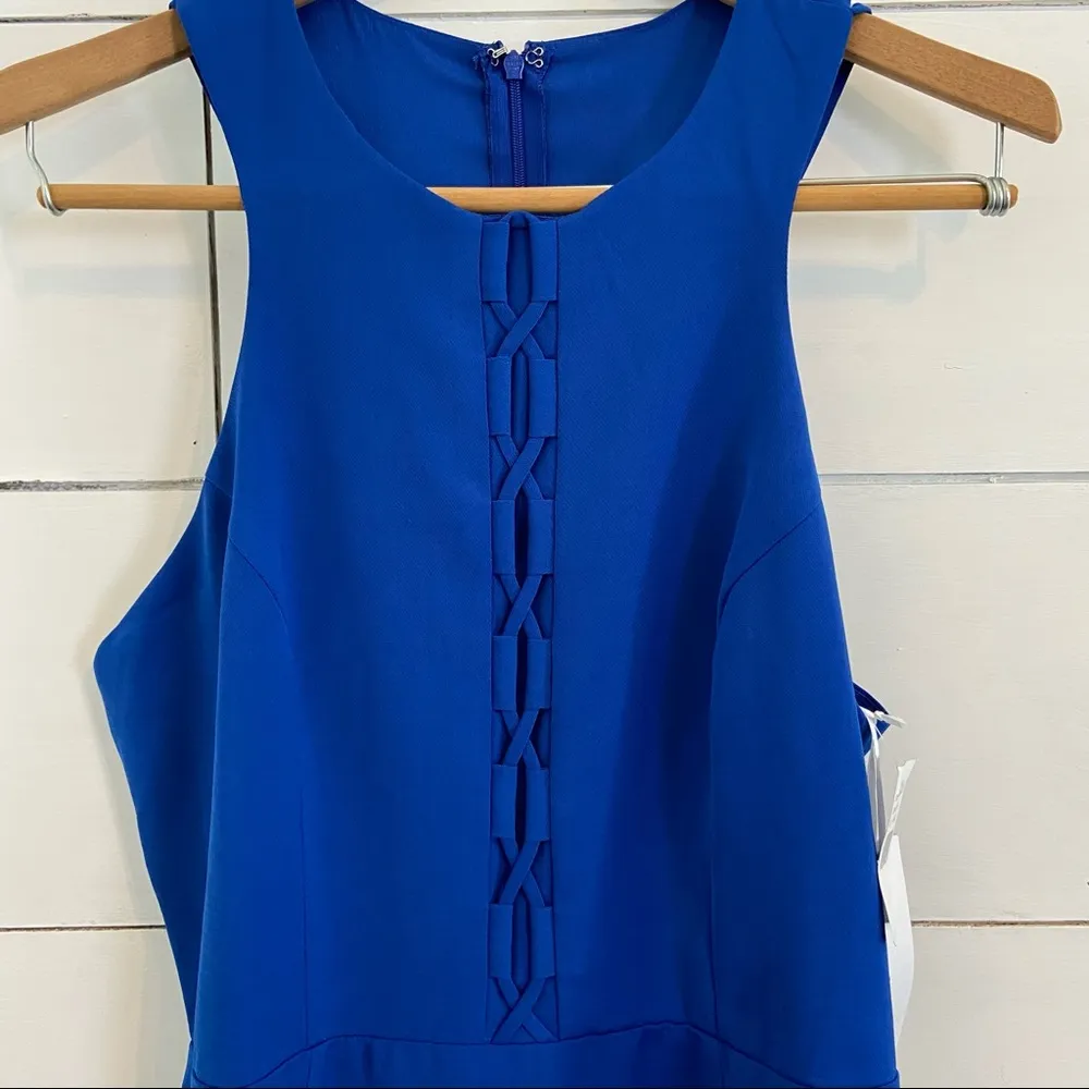 Adelyn Rae Cobalt Lace Up Sheath Dress. Size Large. New With Tags. - Image 10