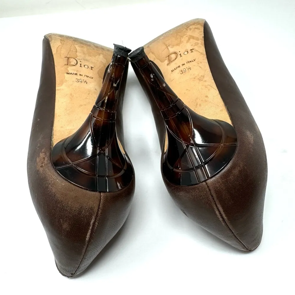 brown leather heels, made in Italy, size 39.5 - Image 13