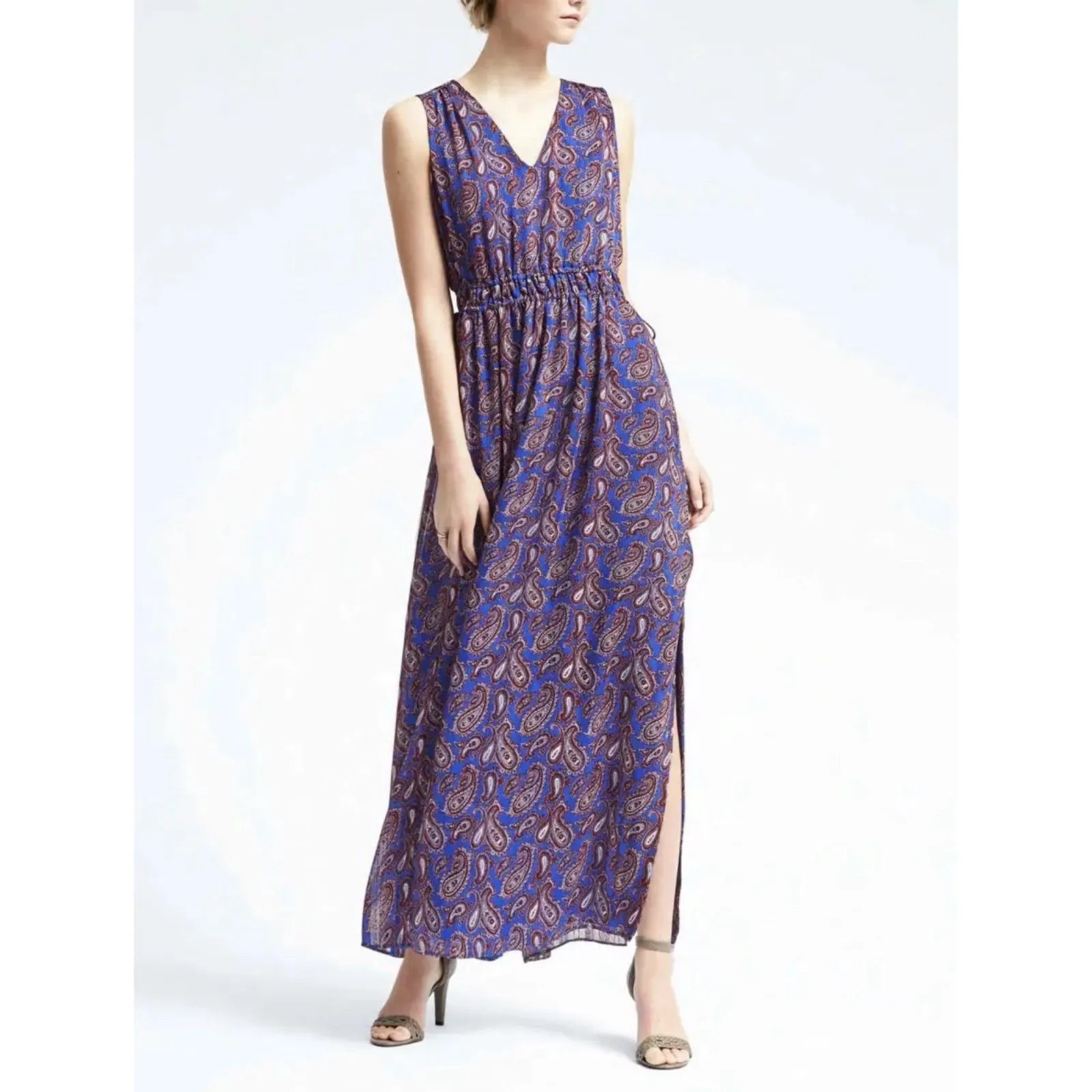 Banana Republic Indigo Paisley Maxi Dress - Image 13