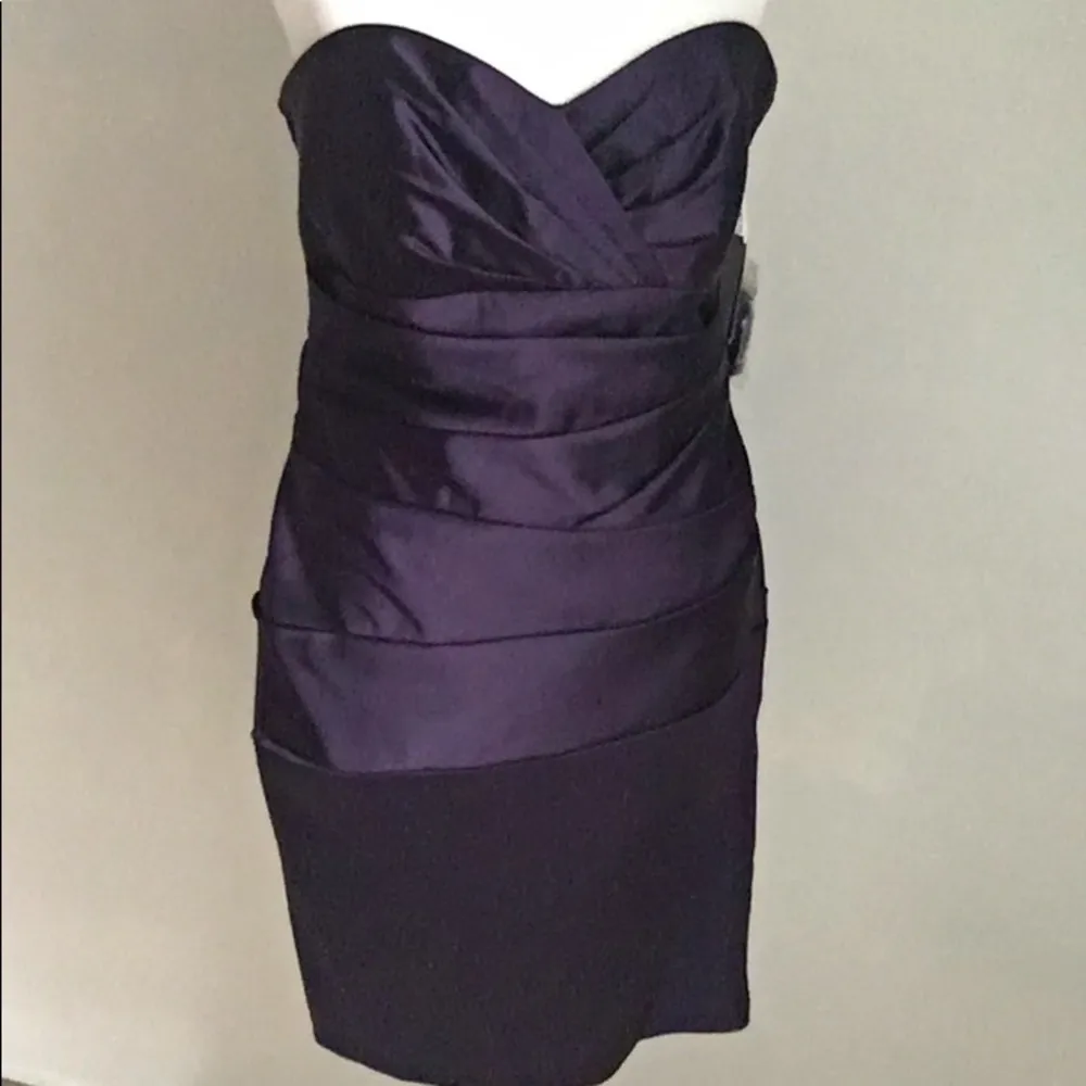 New David’s Bridal Sweetheart Stretch Satin Formal Evening Party Cocktail Dress - Image 10